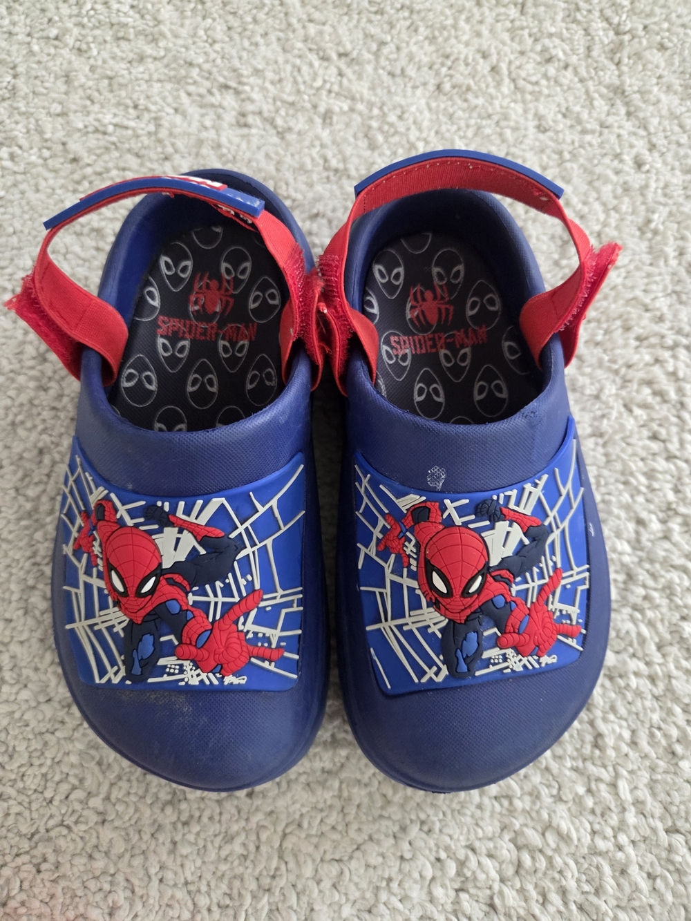 Spiderman Kids' Blue and Red croc style Size 10